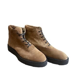 $1,995 NEW Kiton Brown Suede Rubber Sole Ankle Boots Size 12